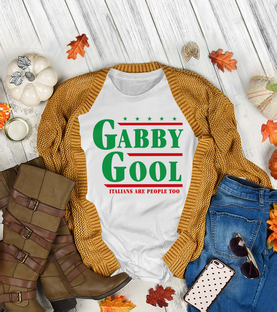 Gabby Gool Italians Are People Too Green Red Stars T-Shirt