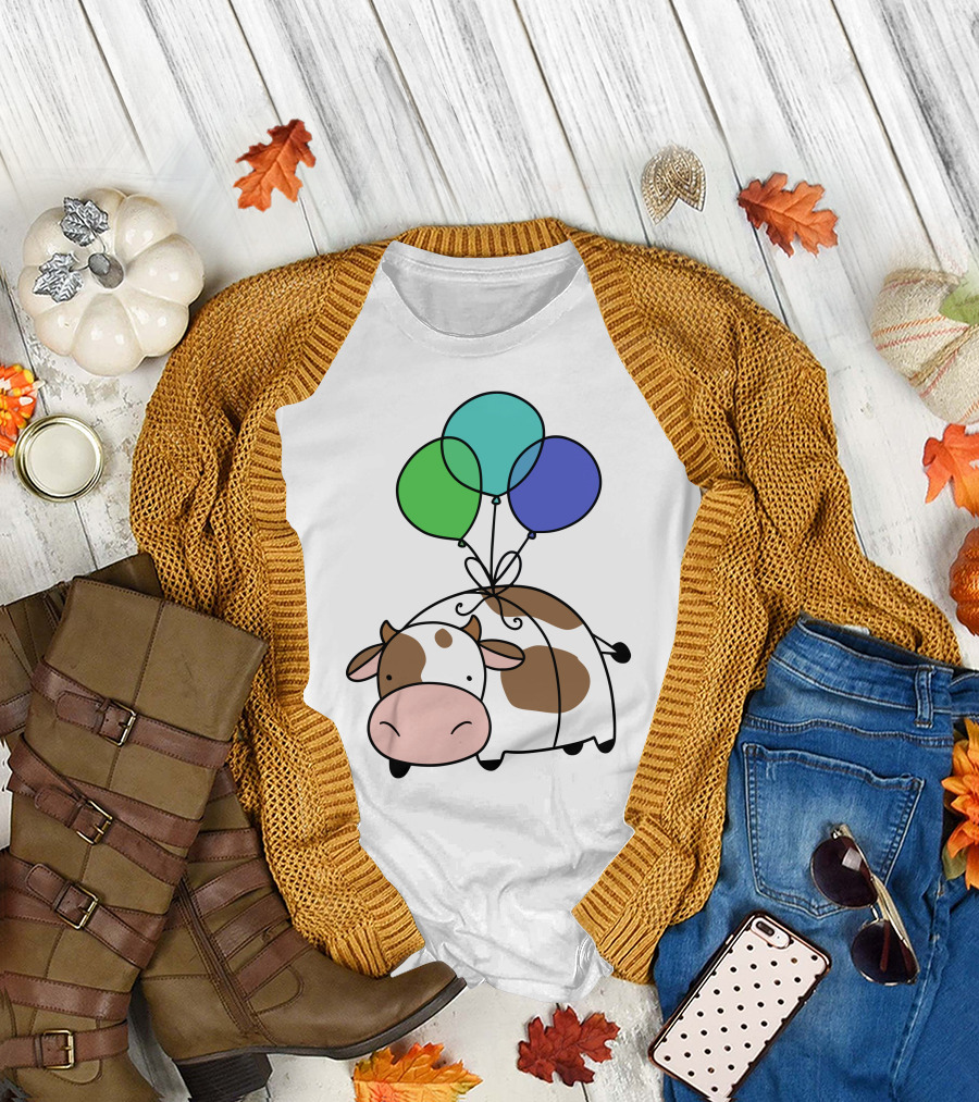 Cow Balloon Flying Adventure T-Shirt
