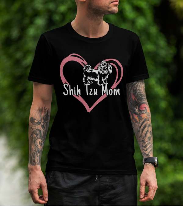 Shih Tzu Mom Heart T-Shirt