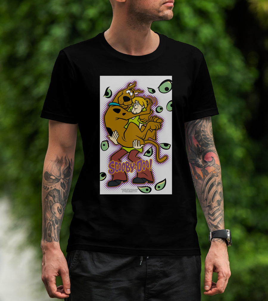 Scooby-Doo Shaggy Hug Surrounded By Eyes T-Shirt