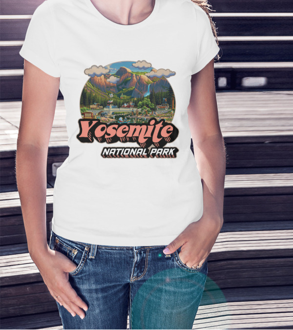 Yosemite National Park Vintage Scenic Mountains And Landscape T-Shirt
