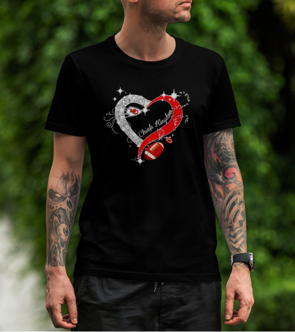Heart Chiefs Kingdom Football Love T-Shirt
