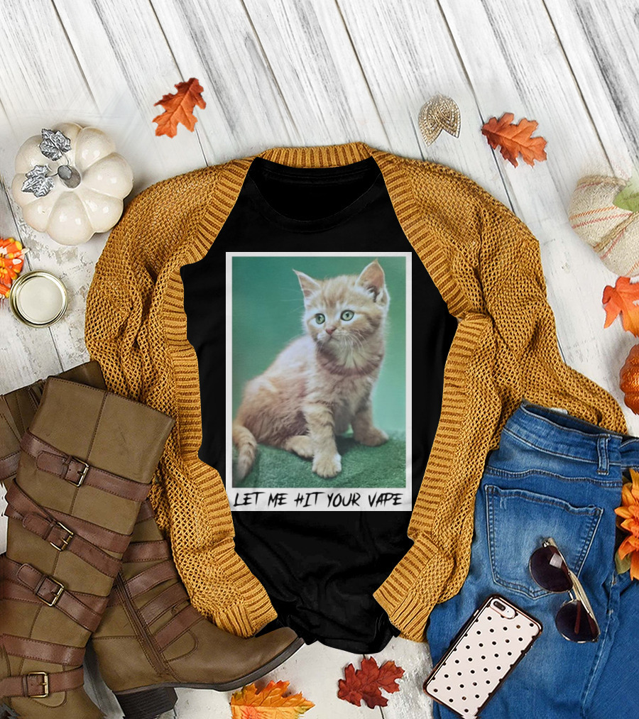Adorable Kitten Let Me Hit Your Vape Retro T-Shirt
