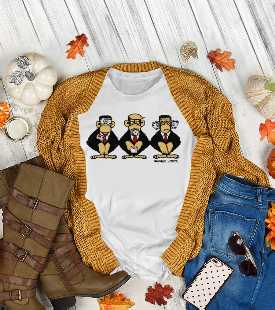 Hail to the Chimp Monkey Trio with Ties T-Shirt