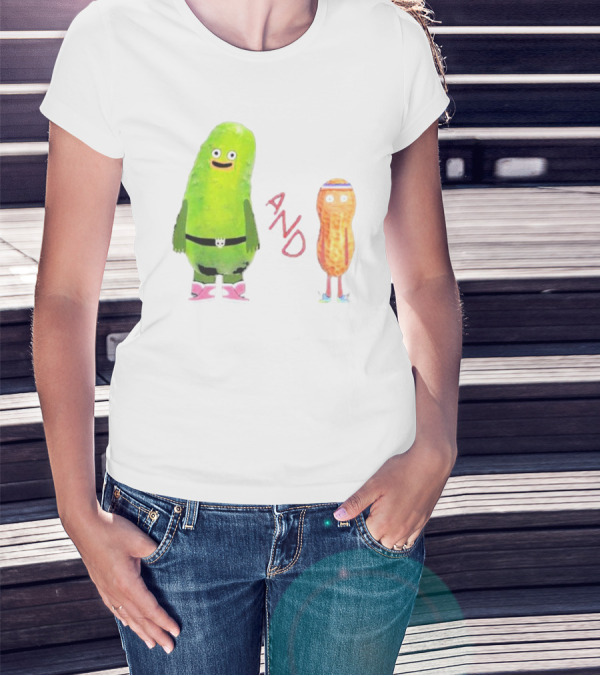Pickle And Peanut Cucumber Cartoon Characters T-Shirt
