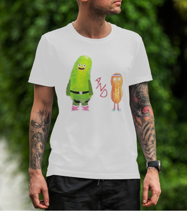 Pickle And Peanut Cucumber Cartoon Characters T-Shirt