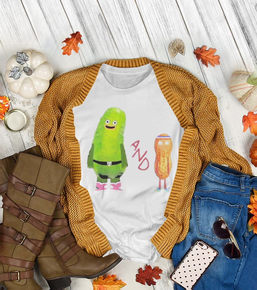 Pickle And Peanut Cucumber Cartoon Characters T-Shirt