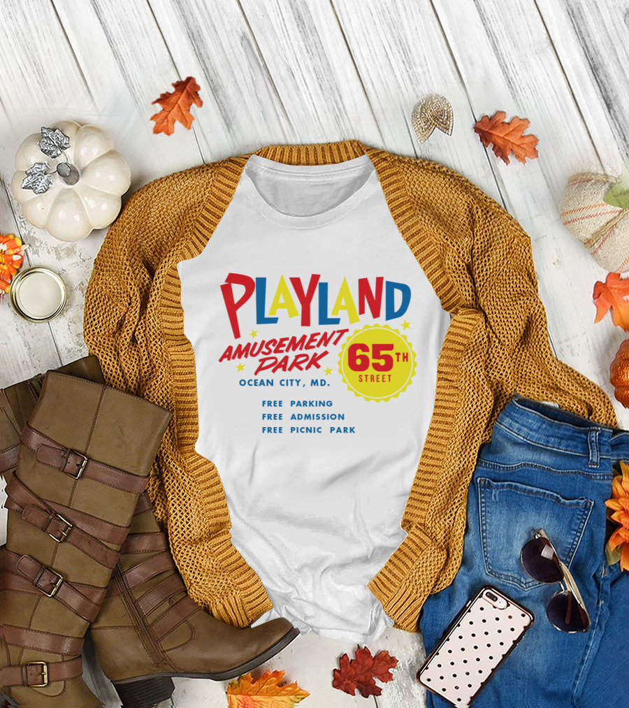 Playland Amusement Park 65th Street Ocean City MD Free Parking Admission Picnic Park T-Shirt