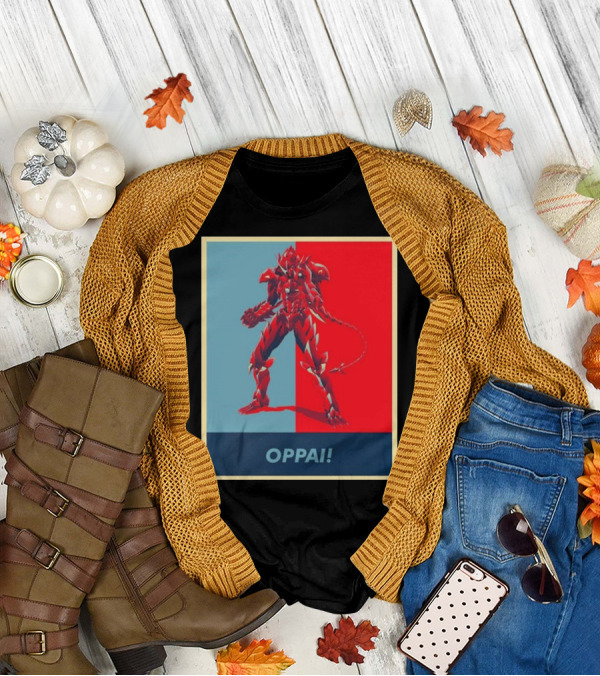 OPPAI Issei Hyoudou High School DxD Hope Style Mecha Fusion Red And Blue Dual Color Background T-Shirt