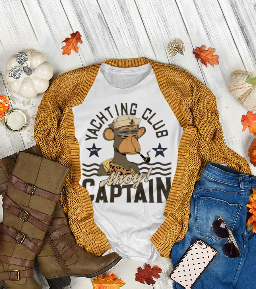 Yachting Club Ahoy Captain Monkey Moteefe T-Shirt