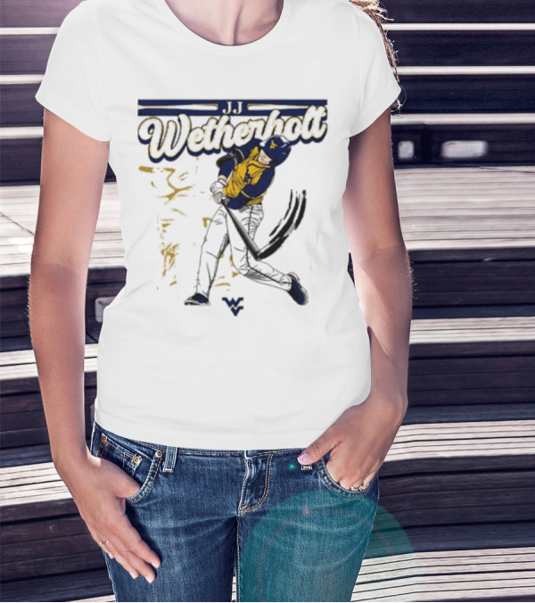 Wetherholt West Virginia University Baseball Player Action T-Shirt