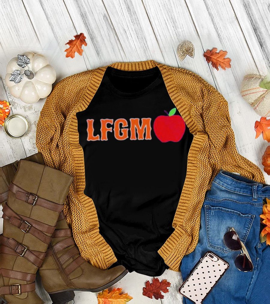New York Mets LFGM Apple Icon with Orange and Red T-Shirt