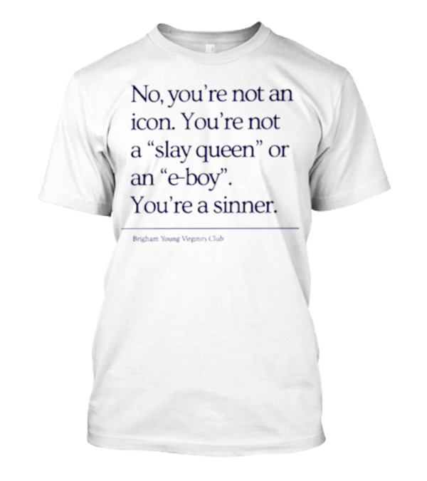 No You’re Not An Icon You’re Not A Slay Queen Or An E Boy You’re A Sinner Andrew Tate Agency Club T-Shirt