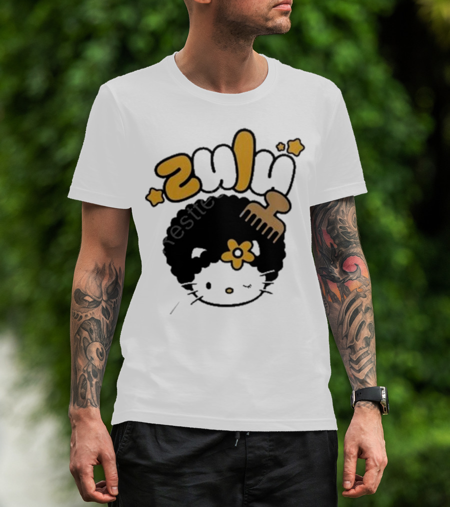 Zulu Kitty Afro Comb And Star T-Shirt