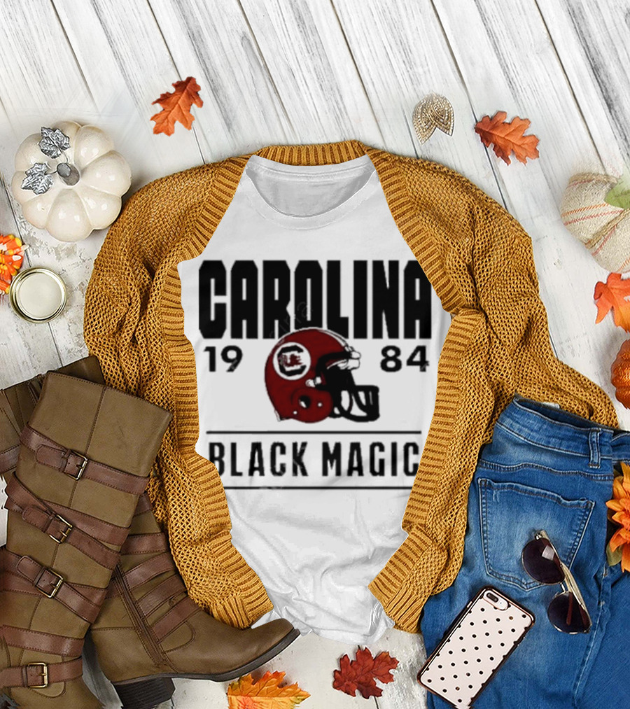 Carolina Gamecocks 1984 Black Magic Football Helmet T-Shirt
