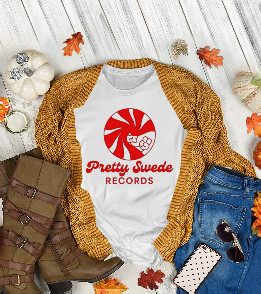 Pretty Swede Records Red Swirl and Hand T-Shirt