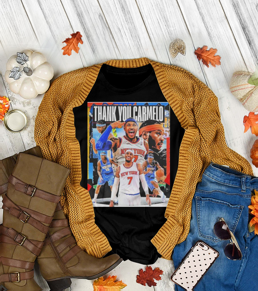 Thank You Carmelo New York 7 Denver 15 Basketball T-Shirt