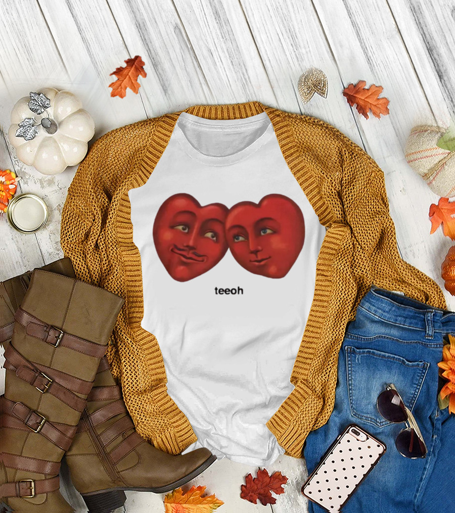 Tixxo Shop Tixxo Lovers Teeoh Heart Faces T-Shirt