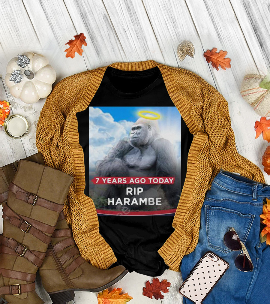 7 Years Ago Today Rip Harambe Halo Clouds T-Shirt