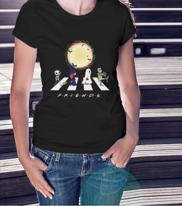 Friends Halloween Road Abbey Costumes Moon T-Shirt
