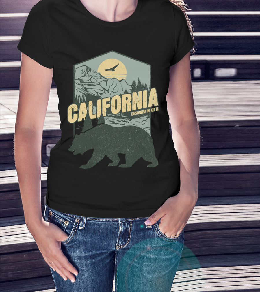 California Bear Wilderness Camping Hiking Designed In Kittl T-Shirt