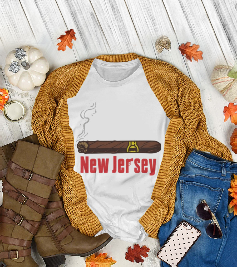 New Jersey Smoking Cigar Emblem T-Shirt