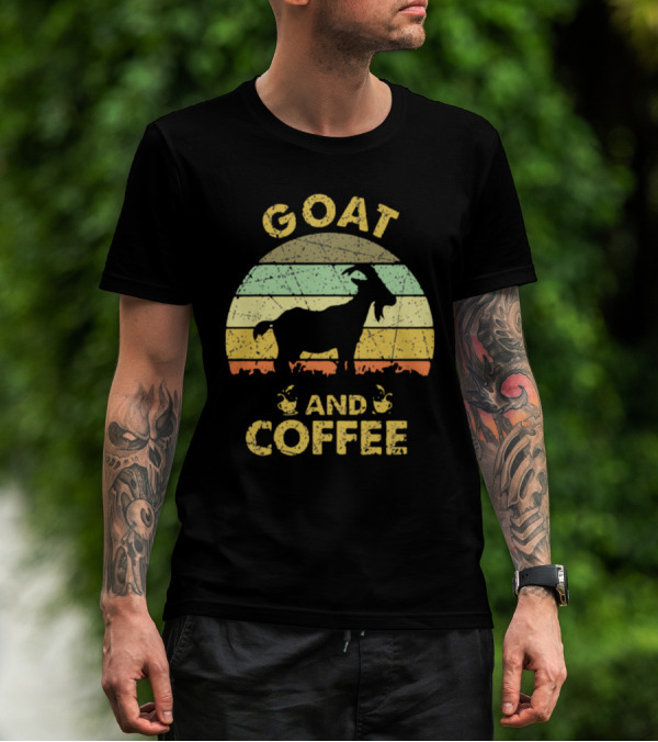GOAT And Coffee Vintage Sunset T-Shirt