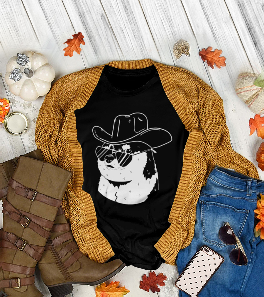 Rodeo Doge Cowboy Hat Sunglasses Collection T-Shirt