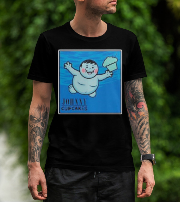Johnny Cupcakes Vintage Baby With Cupcake Balloon Classic Blue T-Shirt