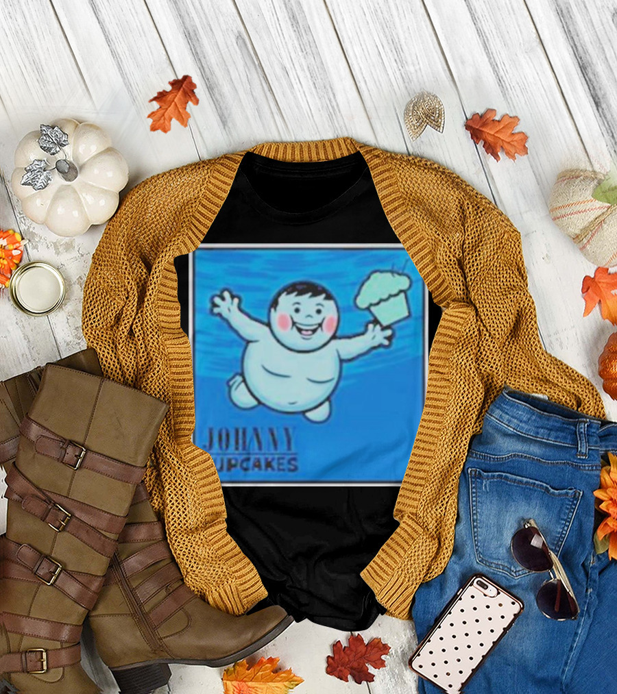 Johnny Cupcakes Vintage Baby with Cupcake Balloon Classic Blue T-Shirt