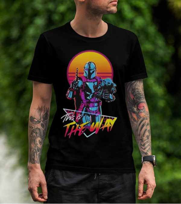 This Is The Way Star Wars The Mandalorian Vintage Retro Sunset T-Shirt