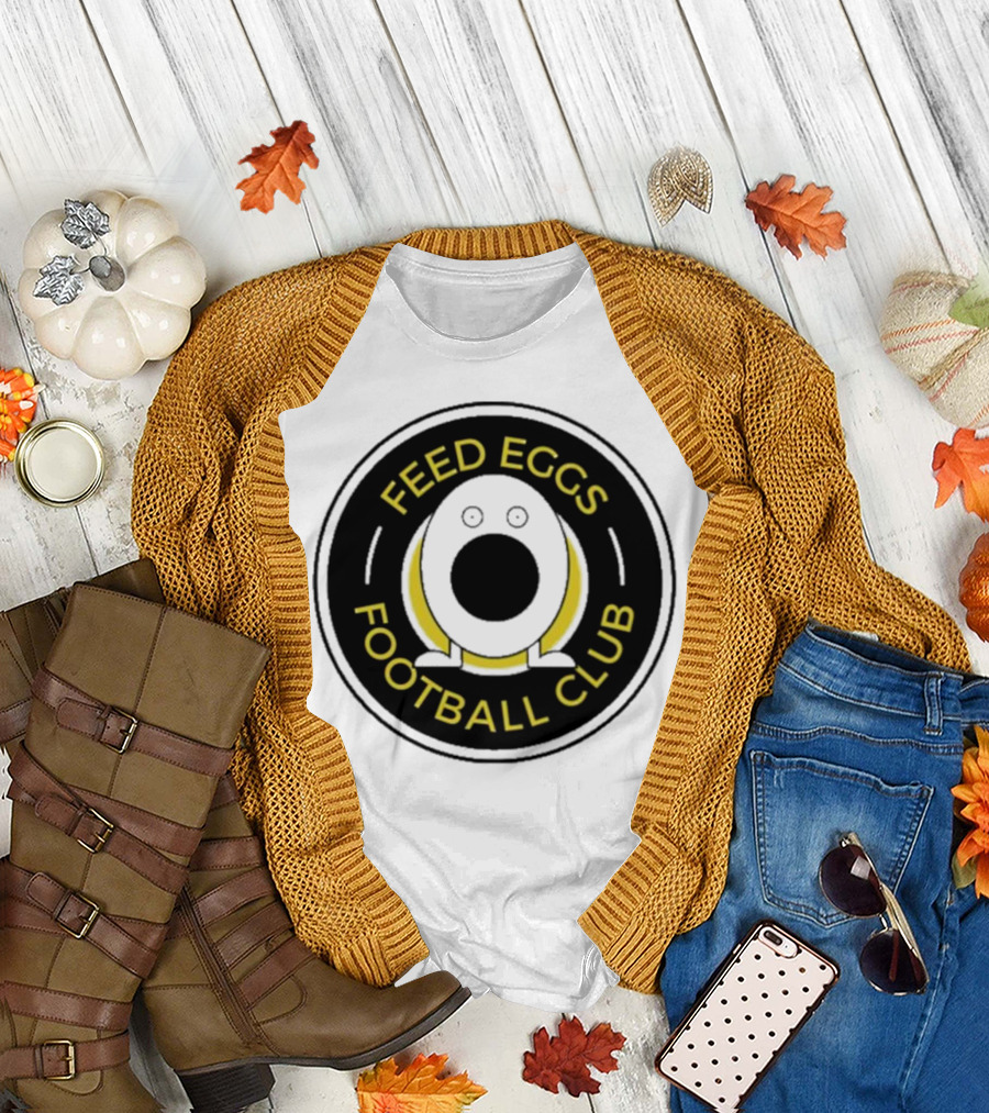 Feed Eggs Football Club Emblem with Egg-Shaped T-Shirt