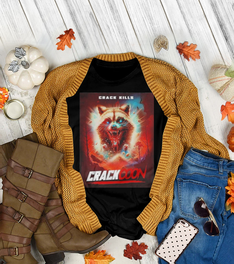 Crack Kills Crackcoon Raccoon Monster T-Shirt