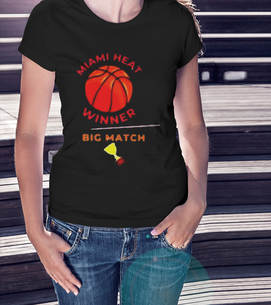 Miami Heat Winner Big Match Basketball Trophy T-Shirt