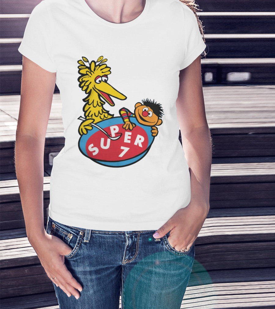 Big Bird And Ernie Super 7 Alphabet Soup T-Shirt