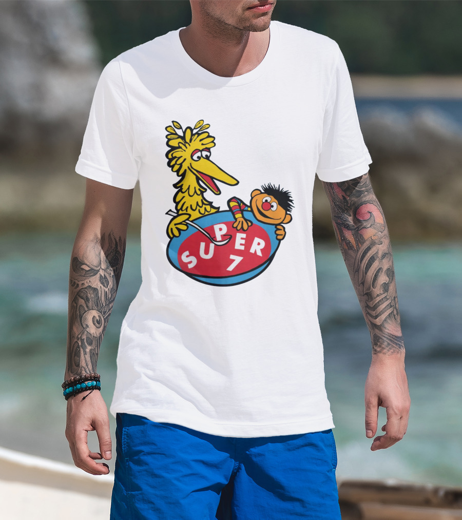 Big Bird And Ernie Super 7 Alphabet Soup T-Shirt