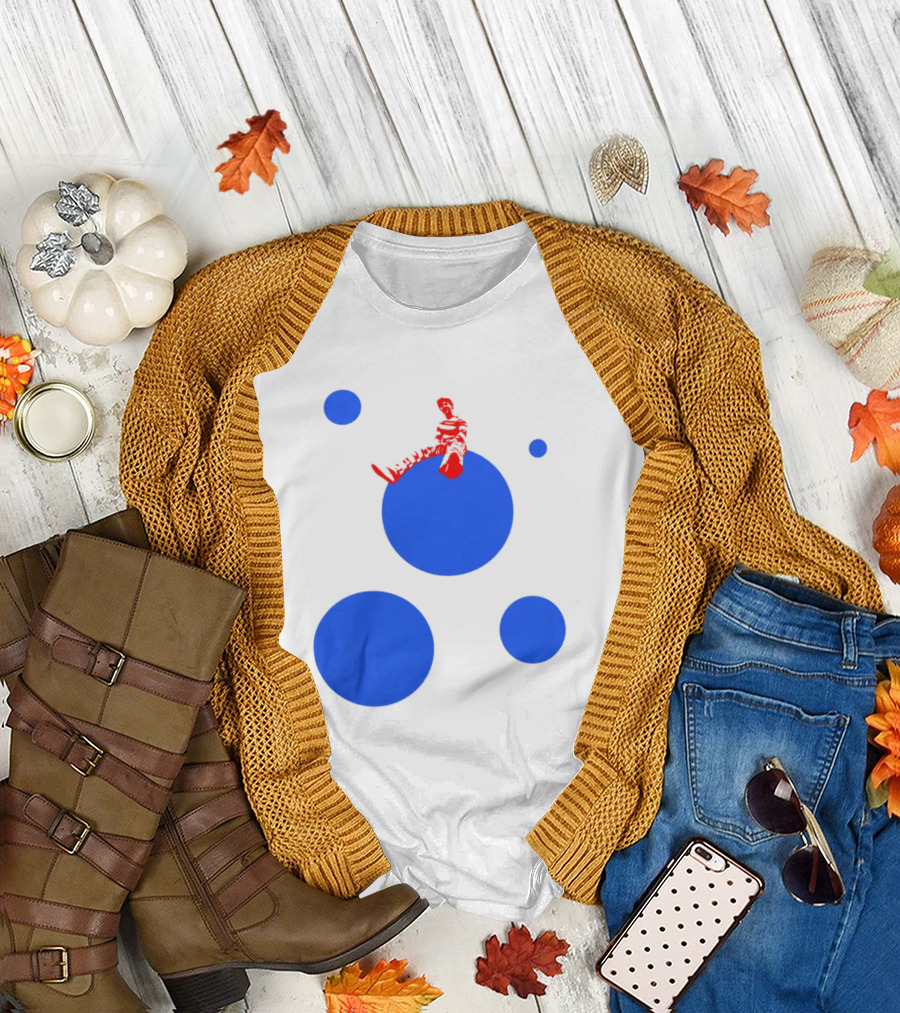 Harry's Styles Merch Red Figure Blue Polka Dot T-Shirt
