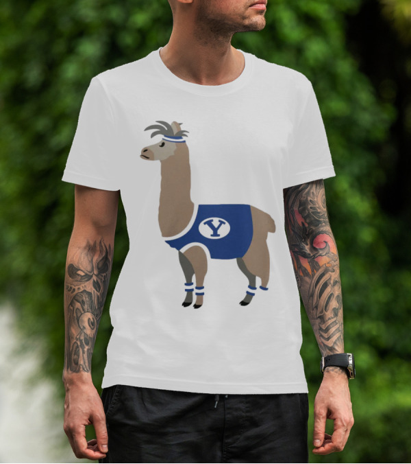 Oval Y Llama BYU Brigham Supply Company Sports T-Shirt