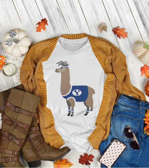Oval Y Llama BYU Brigham Supply Company Sports T-Shirt