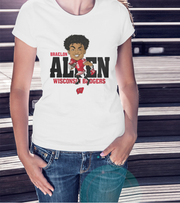 Braelon Allen Wisconsin Badgers Red Uniform T-Shirt