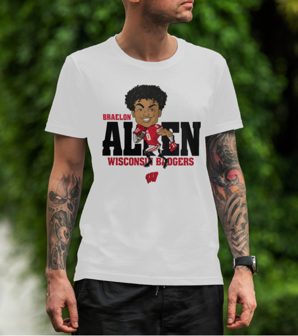 Braelon Allen Wisconsin Badgers Red Uniform T-Shirt