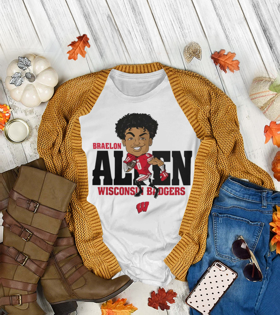 Braelon Allen Wisconsin Badgers Red Uniform T-Shirt
