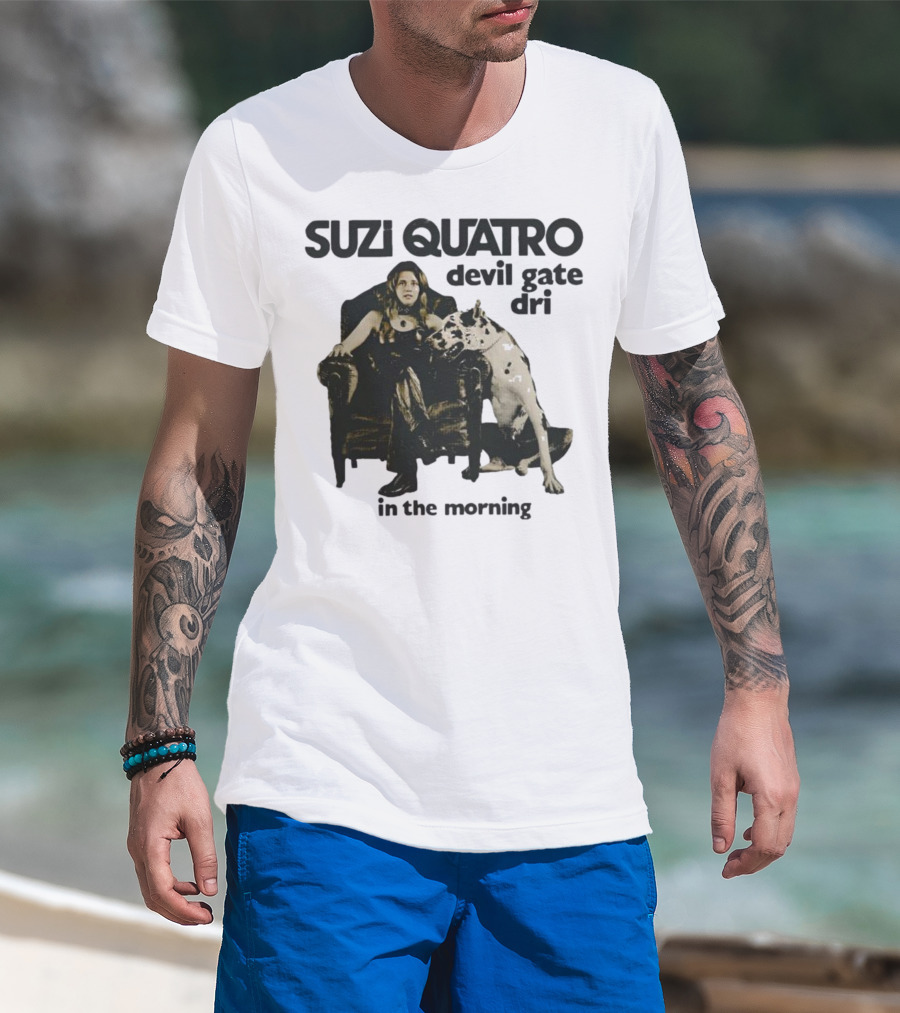 Suzi Quatro Devil Gate Drive In The Morning With Woman And Dalmatian Chair T-Shirt