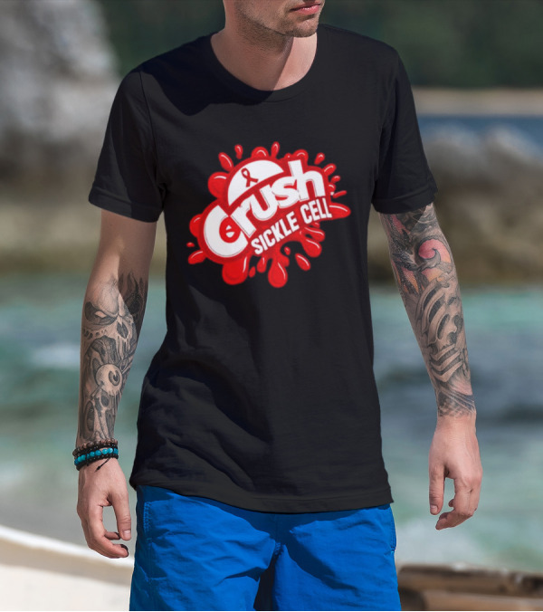 Crush Sickle Cell Awareness Red Ribbon T-Shirt