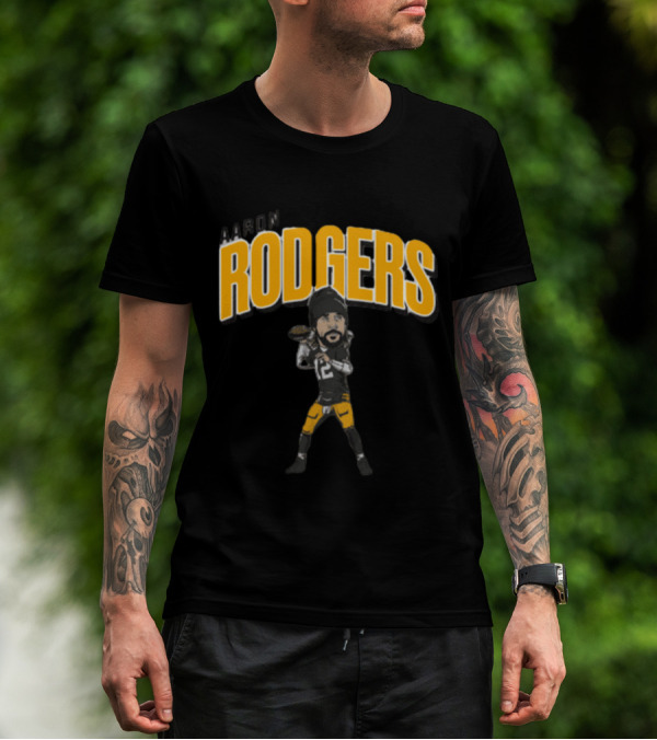 Aaron Rodgers Caricature Football Player T-Shirt