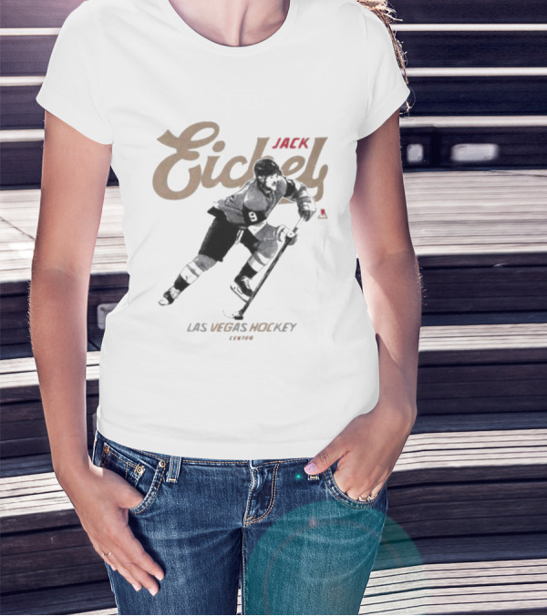 Jack Eichel Las Vegas Hockey Player Action T-Shirt