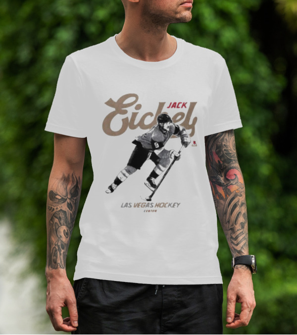 Jack Eichel Las Vegas Hockey Player Action T-Shirt