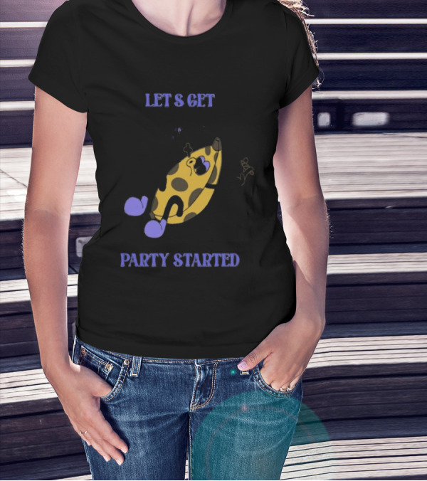 LET'S GET PARTY STARTED Vintage Cartoon Banana Music Fan Celebrating With Cigarette T-Shirt