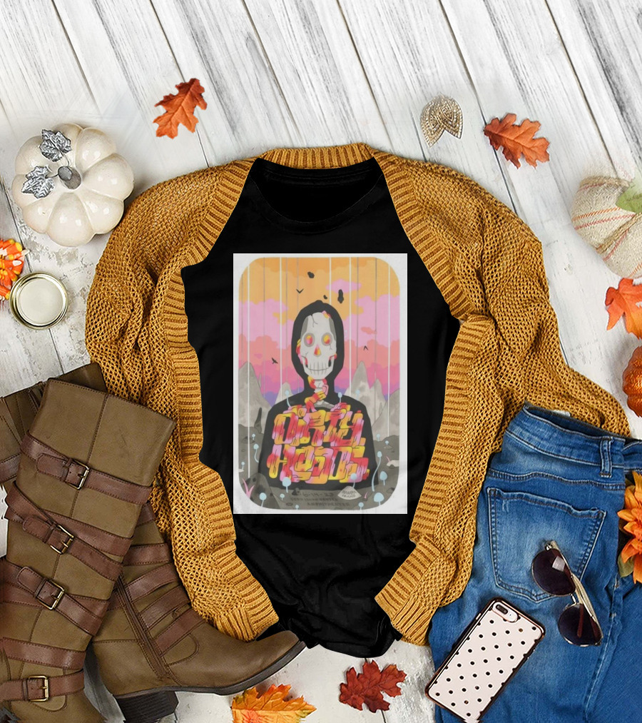 Dirty Heads Skeleton Hoodie Colorful Landscape T-Shirt