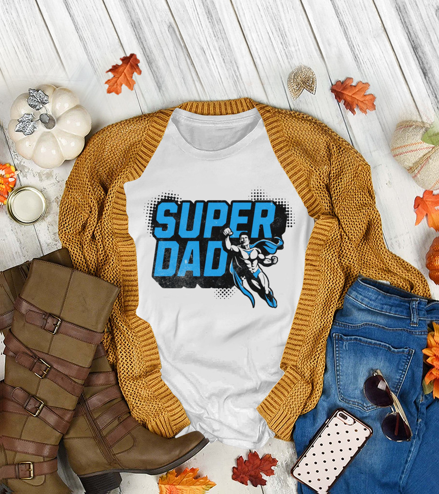 SUPER DAD Superhero Flying Father's Day Hero Gift T-Shirt